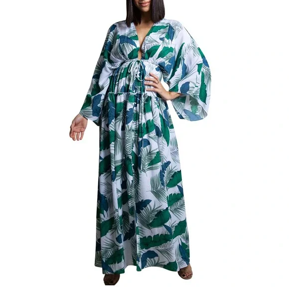 wrap women dress Linen Wrap Dress Eliana Storm Blue XS / Storm Blue